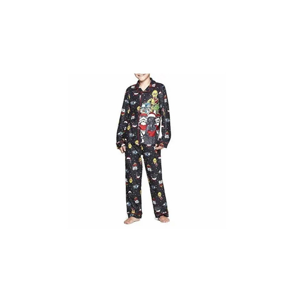 New Star Wars Holiday Character Choir The Force Flannel Coat Pajama Set Kids 6/7